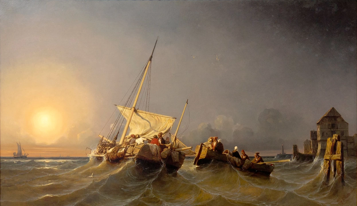 Il ritorno dei pescatori al tramonto - Musée des beaux, arts de Brest
